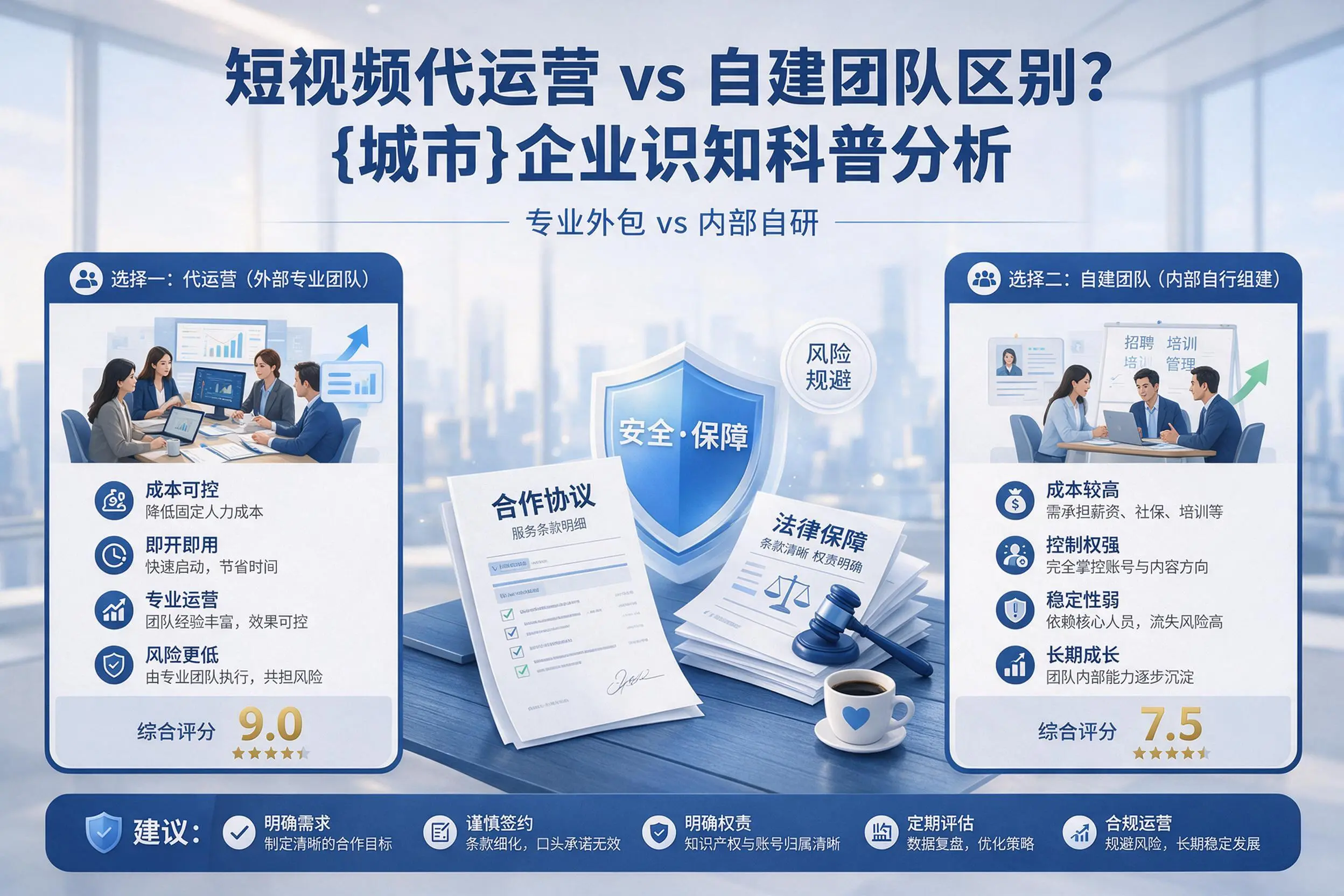 短视频代运营与自建团队区别?玉溪企业认知科普分析
