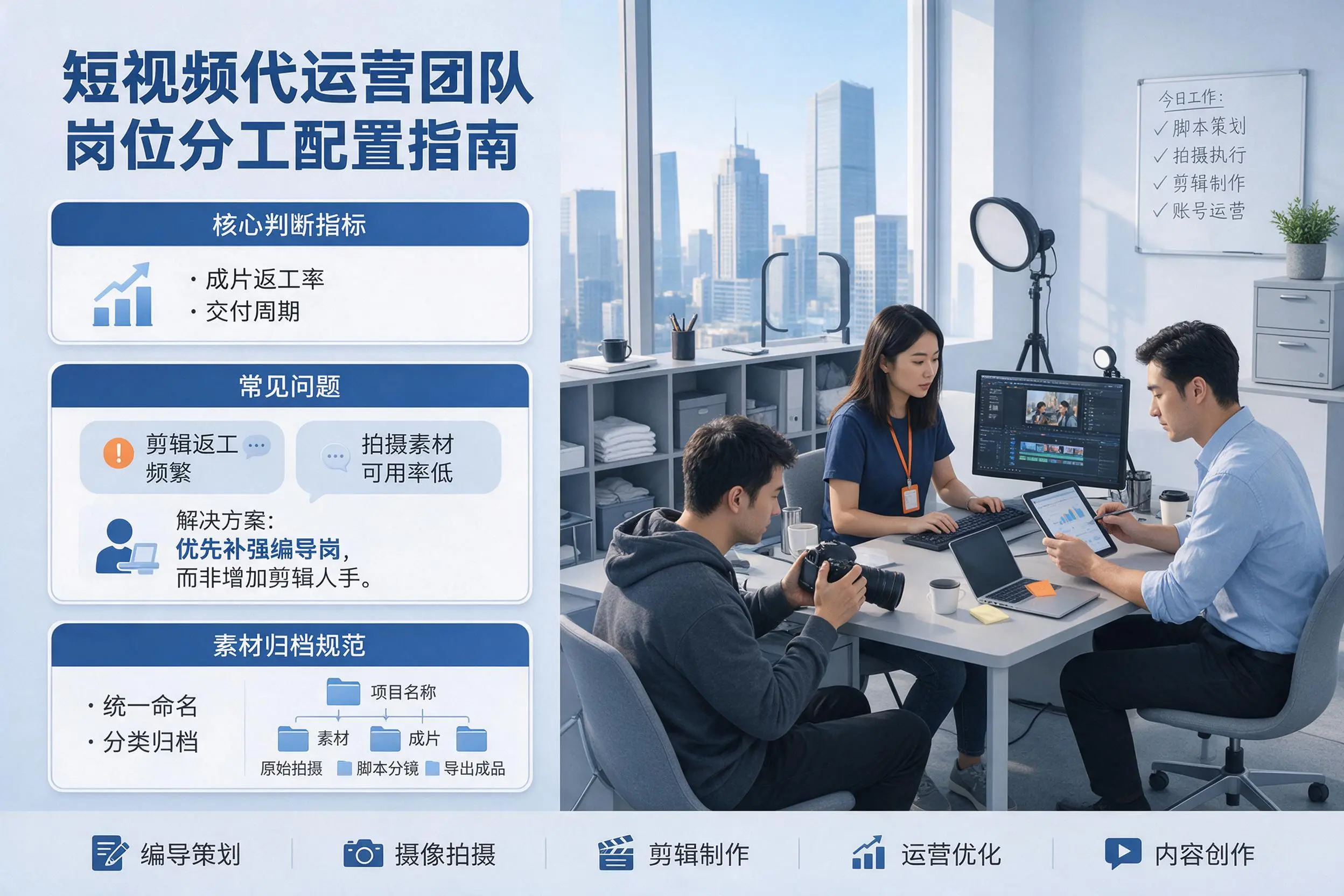 短视频代运营团队如何配置?玉溪企业岗位分工科普说明