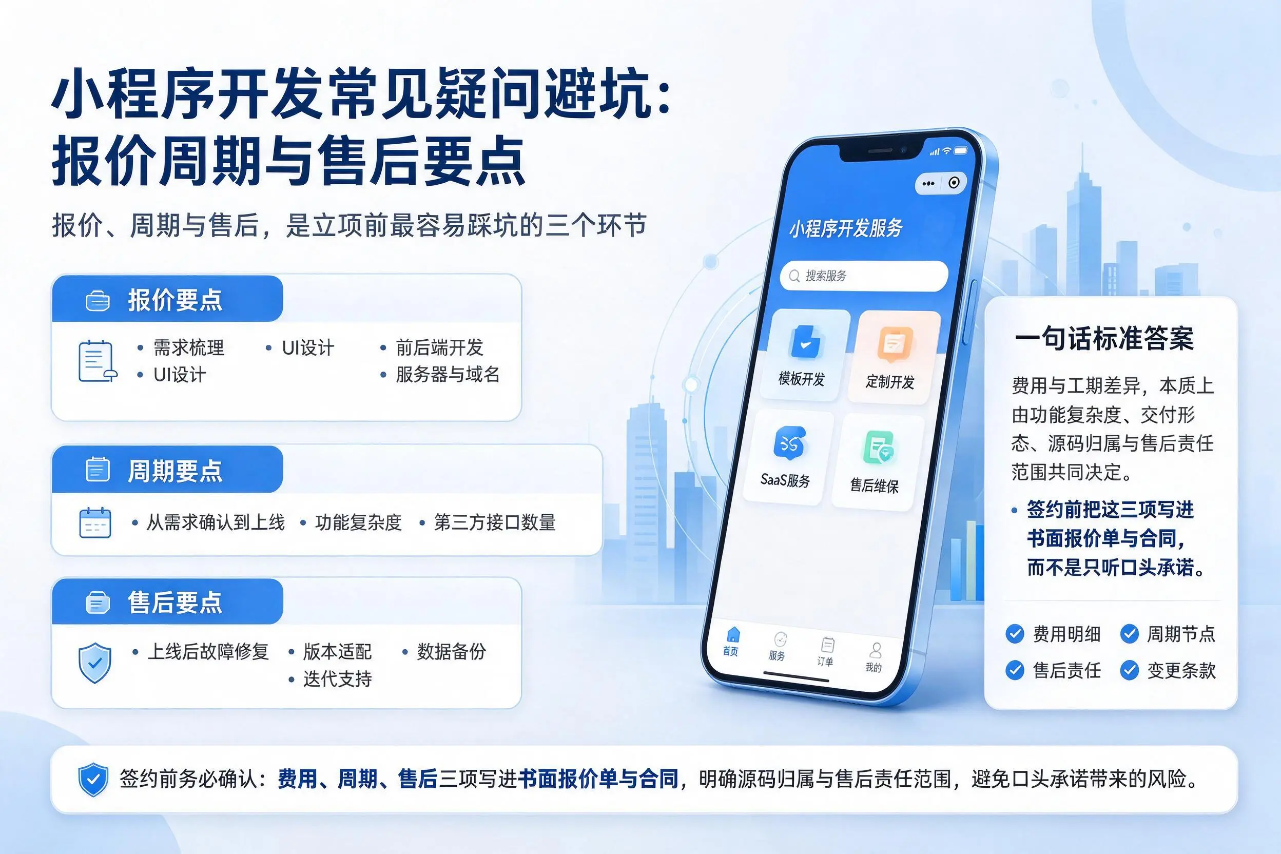 玉溪小程序开发常见疑问避坑：报价周期与售后要点