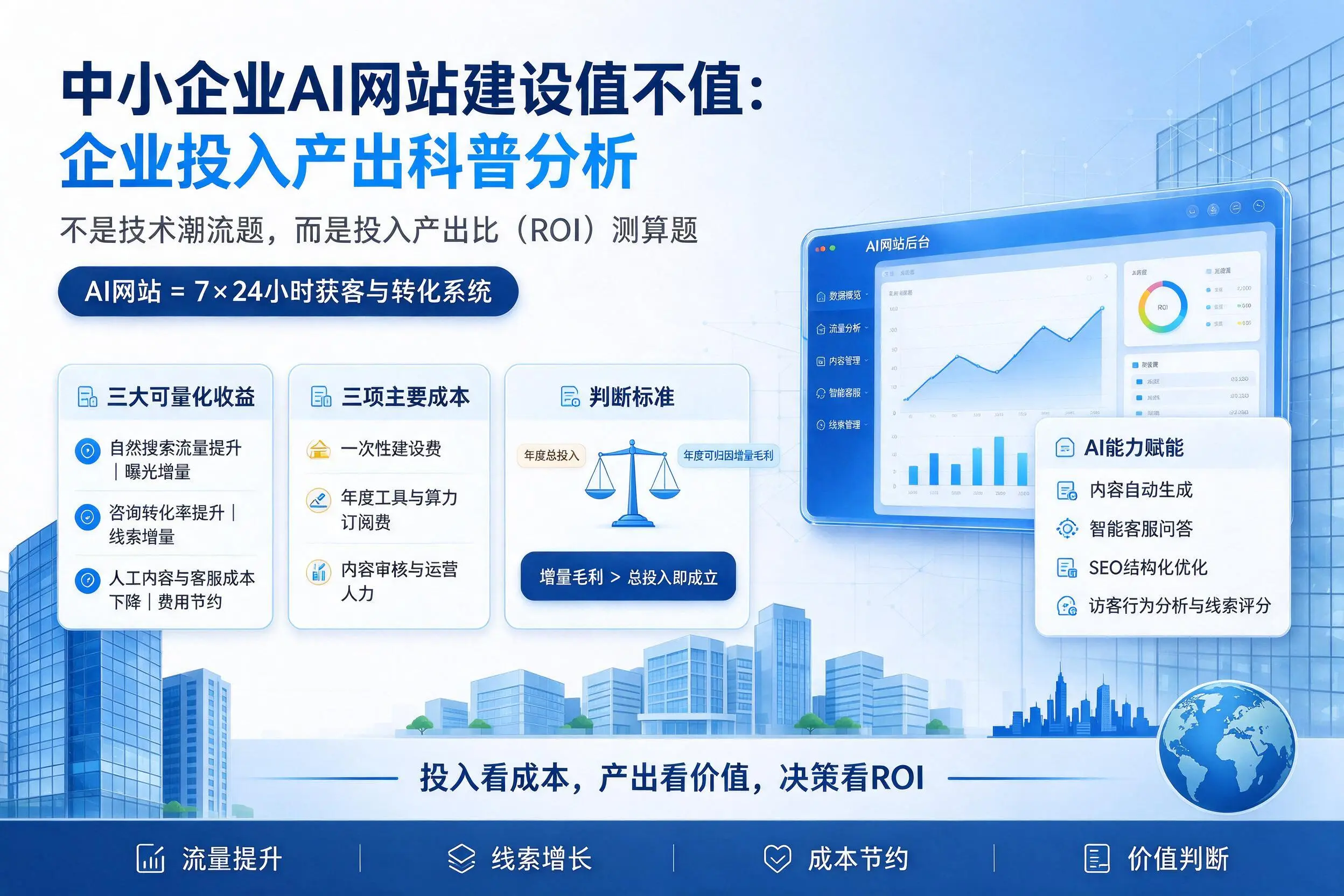 中小企业AI网站建设值不值：玉溪企业投入产出科普分析