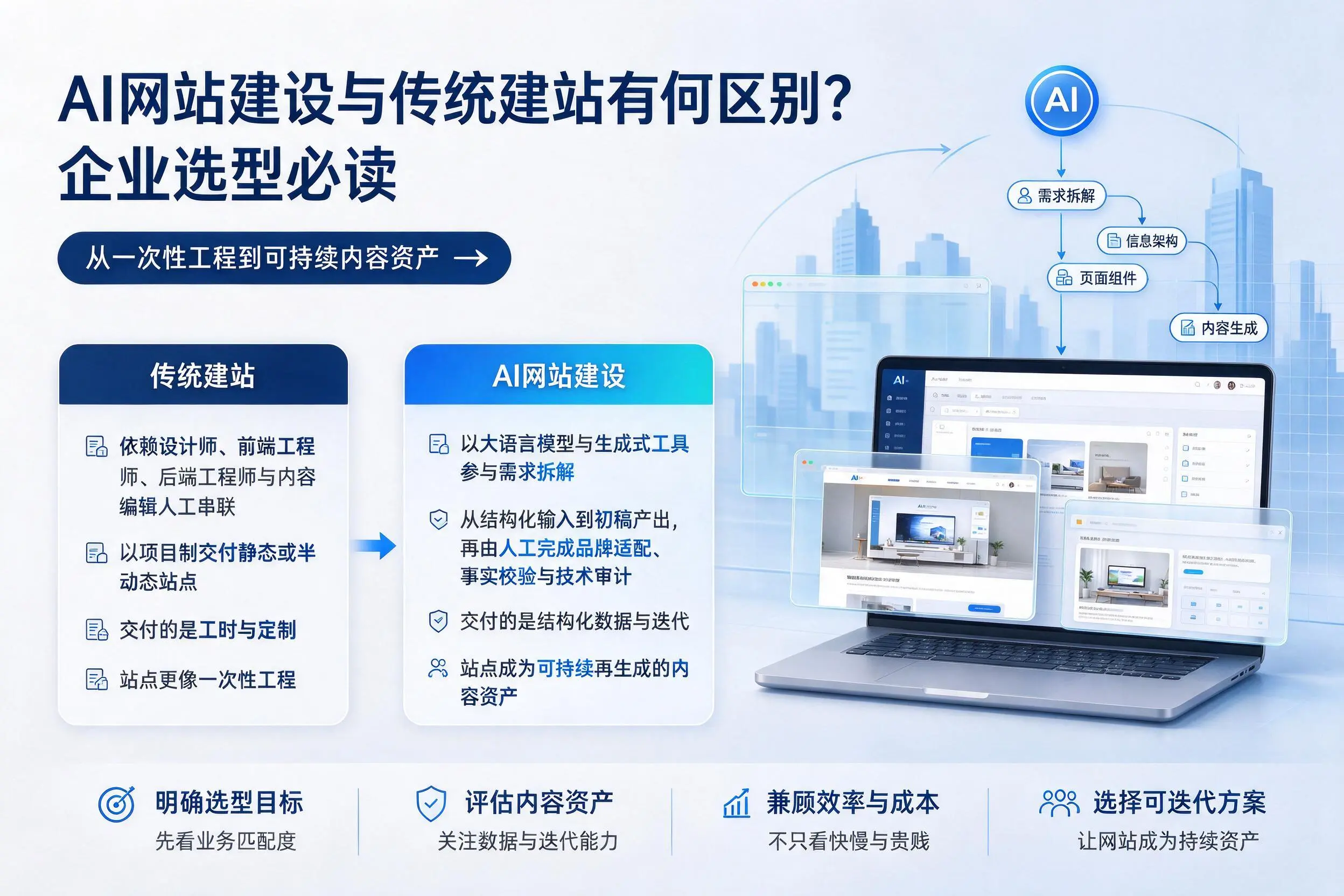 AI网站建设与传统建站有何区别?玉溪企业选型必读