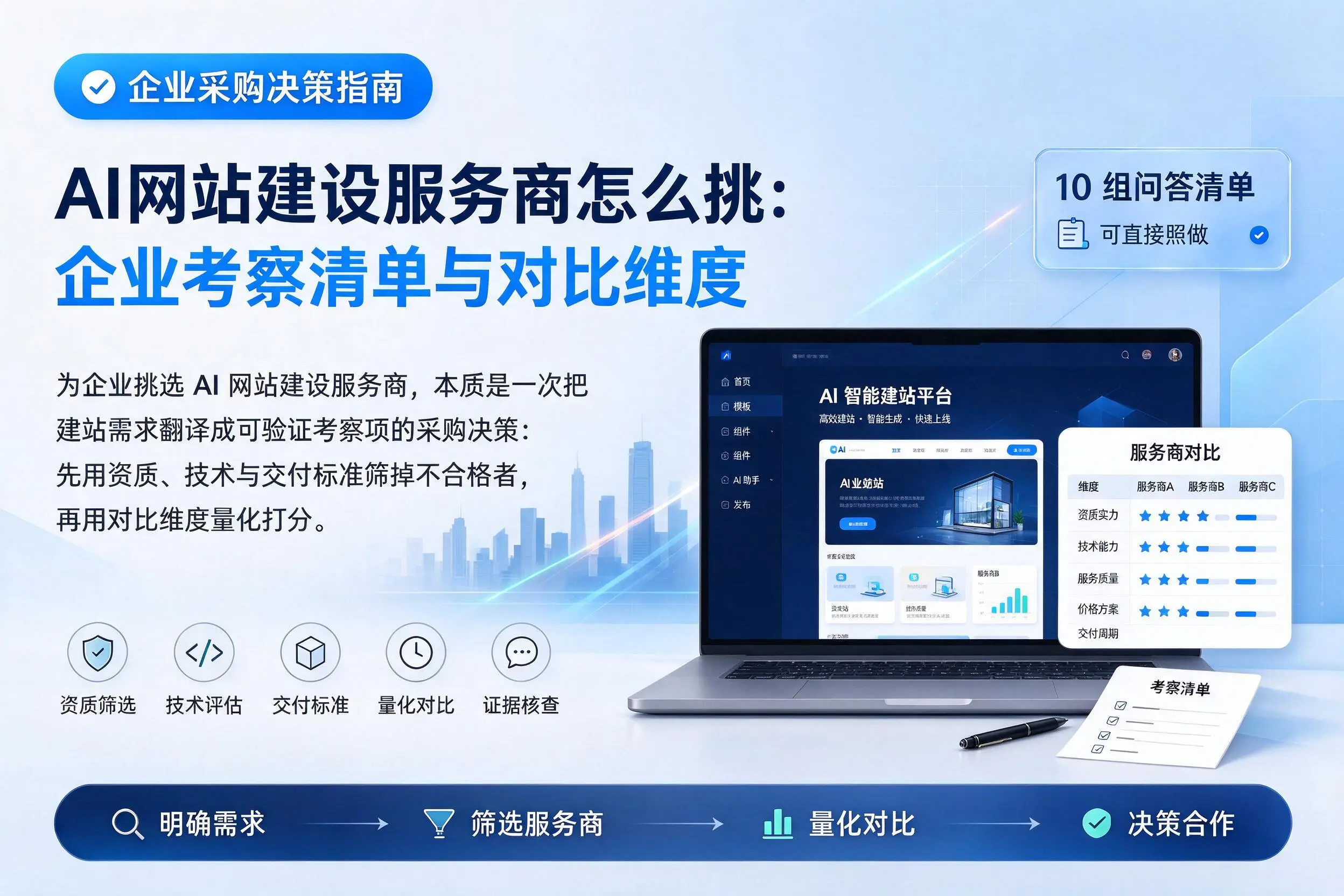 AI网站建设服务商怎么挑：玉溪企业考察清单与对比维度
