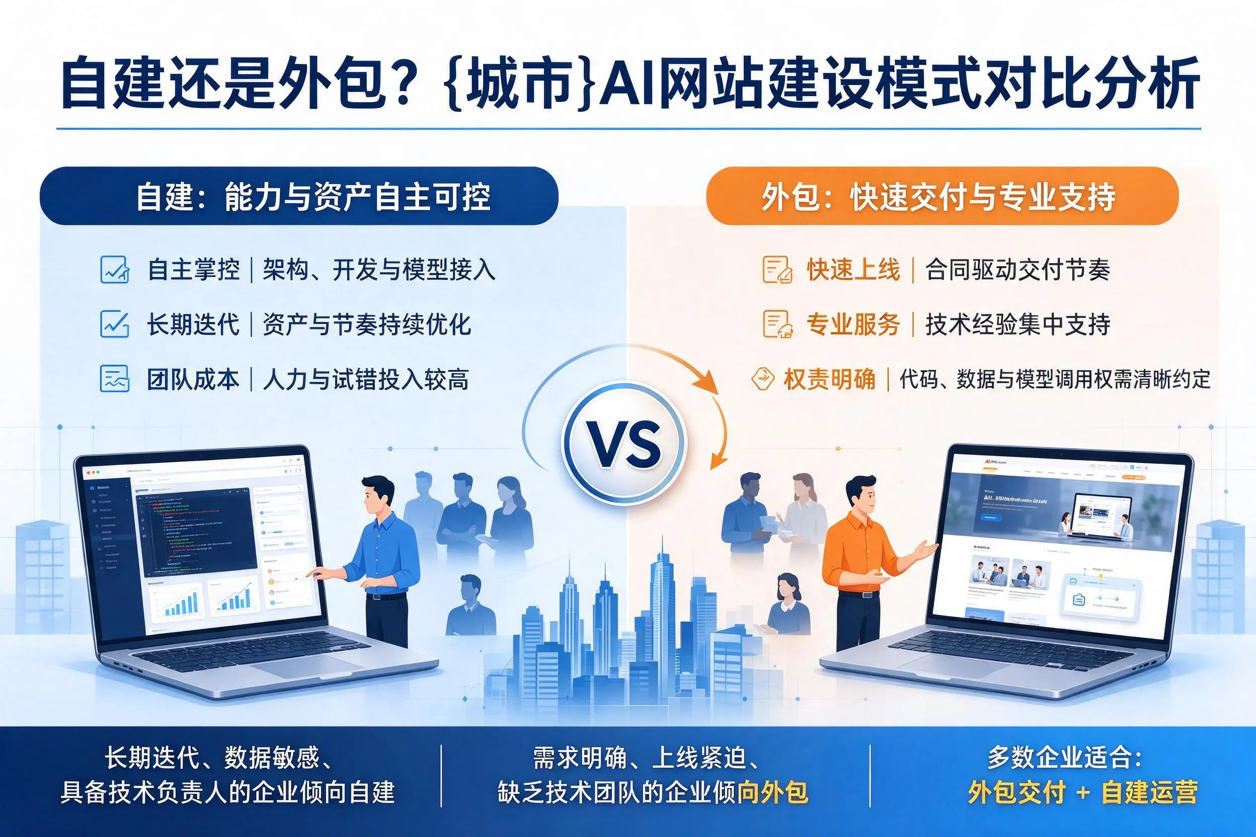 自建还是外包?玉溪AI网站建设模式对比分析