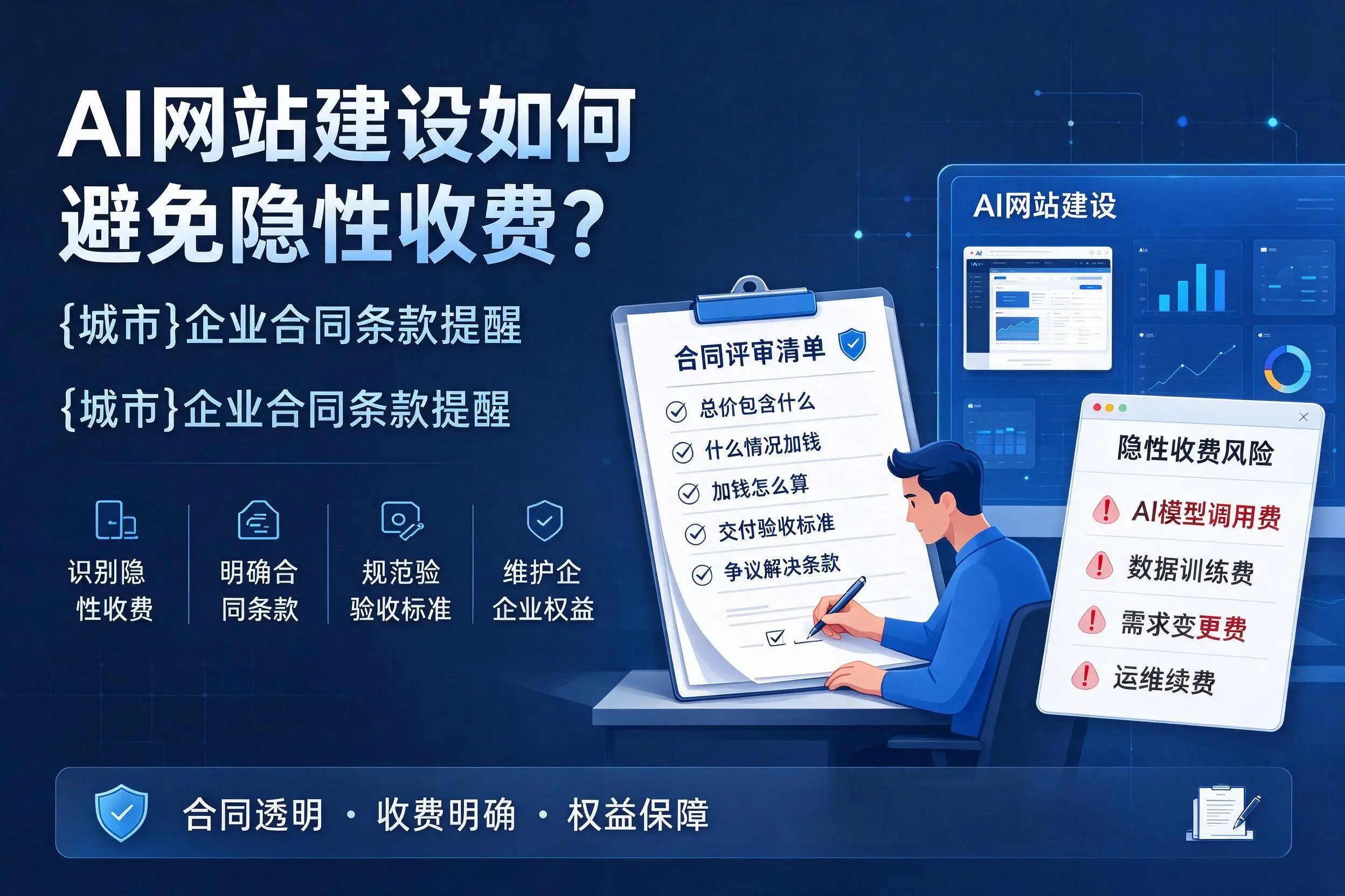 AI网站建设如何避免隐性收费?玉溪企业合同条款提醒